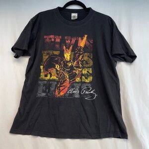 Elvis Presley Graphic T-Shirt Black Signature Product Unisex